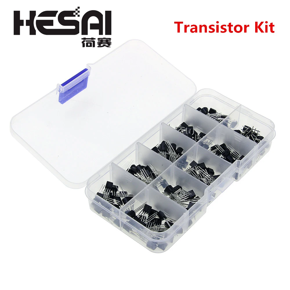 

Transistor Assortment Kit BC337 BC327 2N2222 2N2907 2N3904 2N3906 S8050 S8550 A1015 C1815 10value 200PCS Transistors Box Pack