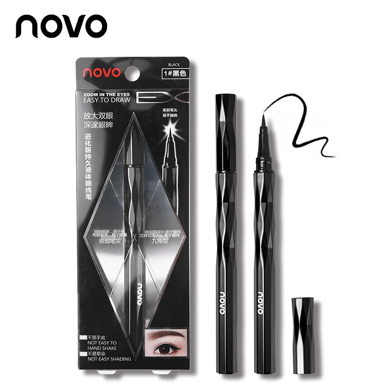 

Novo Makeup Liquid Eyeliner Pencil Waterproof Color Eye Liner Pen Silky Ultra Black Dark Brown 24H Lasting Improved Version