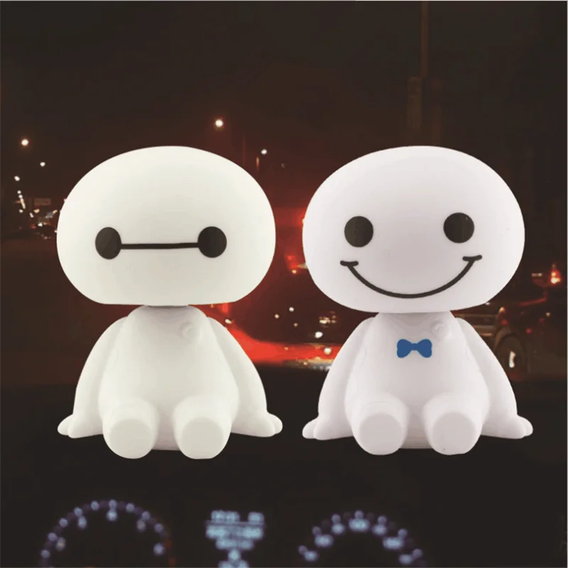 Мультяшный пластиковый робот Baymax Вибрирующая голова фигура Автомобильные