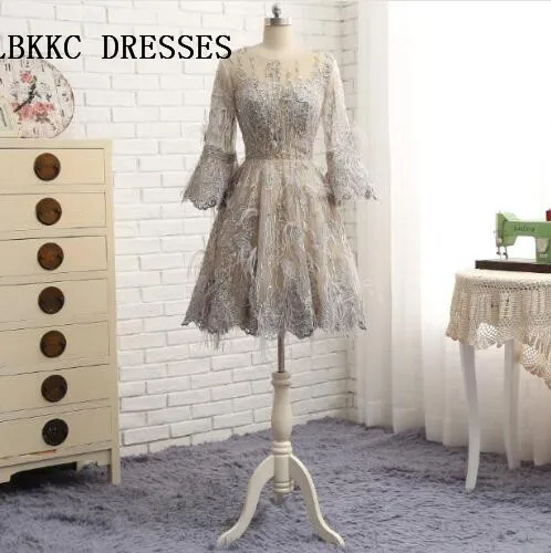 Женское Короткое Платье До Колена с перьями|cocktail dress with feathers|lace cocktail dresscocktail dresses |