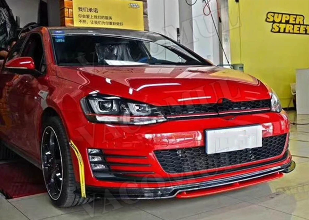 Передний бампер MK7 из углеродного волокна спойлер для Volkswagen Golf 7 VII R Rline Hatchback не