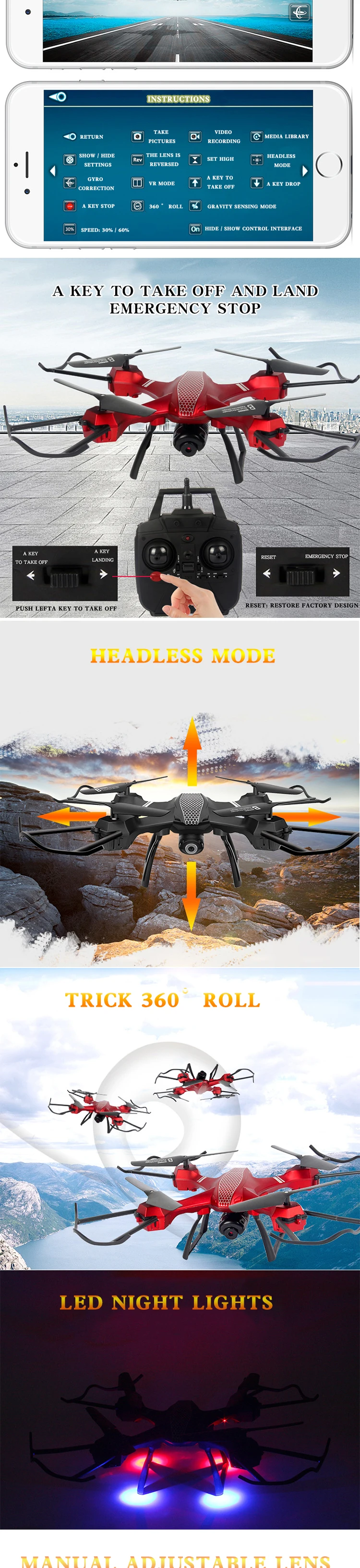 Drone Quadcopter 6 оси Grro карман 360 градусов подвижного Headless режим парение Функция зарядка через usb Мини Вертолеты с камер БЛА квадрокоптер с камерой квадракоптер вертолет игрушки дрон квадракоптер дрон