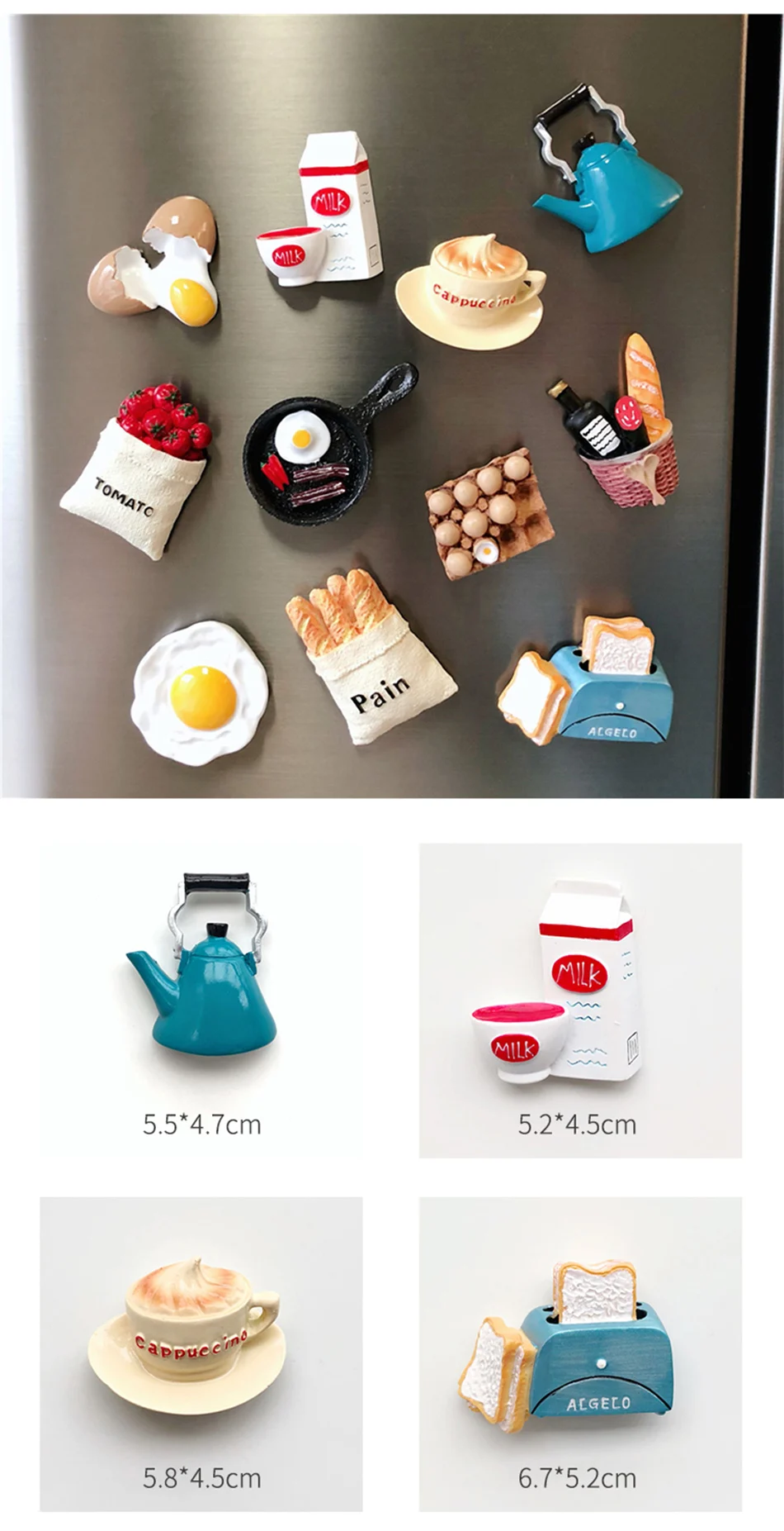 Boxi новые 3D магниты для холодильника стикер милые холодильники магнит декор из смолы, в форме продуктов питания форма молоко бекон детский магнит на холодильник сувенир подарки