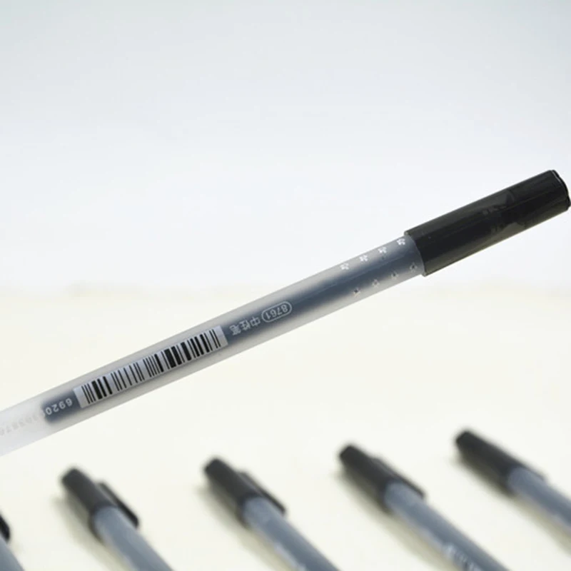 12 шт., базовая Шариковая ручка для письма, 0,5 мм, шариковая ручка, 3 цвета, гелевые чернила, Офисные инструменты, школьные принадлежности