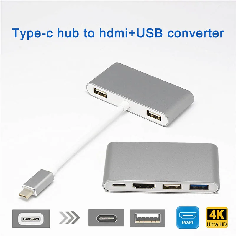 Type C к HDMI usb адаптер для зарядки конвертер 4 K концентратор MacBook Pro Pixel huawei Mate10 XXM8 |