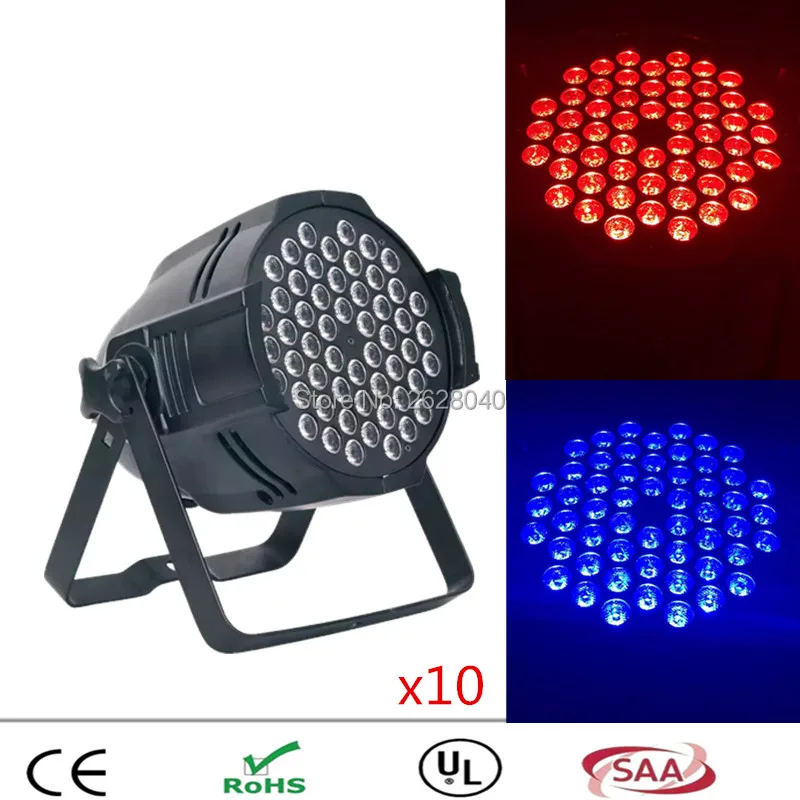 

(10pieces/lot) 2016 hot sale Par 54x3W RGB 3in1 LED Par Can Lights Stage Wash DMX512 8 Channels for disco party