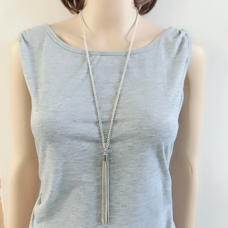 

Free Shipping Snake Chain Tassel Pendant Necklace