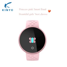 KINYO принцесса розовый девушки Пульс смарт-браслет женщина умный Браслет Сна Фитнес-трекер женский период напоминания славные полосы
