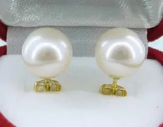 

free shipping white 8-9mm aaa++ grade perfect round pearl stud earring 14k