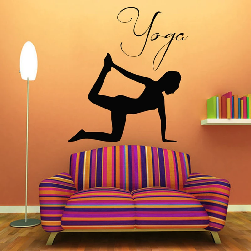 Yoga Sticke Decal Body building Posters Vinyl Wall Decals Girl Parede
