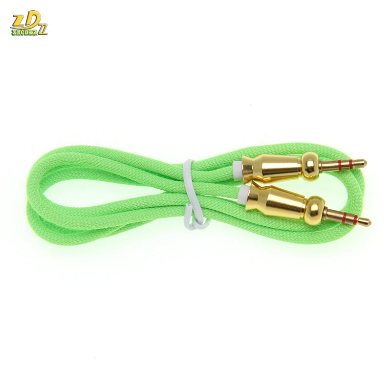 Audio Cable Jack 3 5 mm Male to Male color good Cloth Audio Aux Cable For iPhone Car Headphone Speaker Wire Line Aux Cord 500pcs