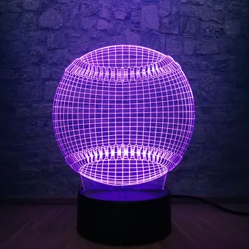 

New Baseball 3D Night Light Sporting Lighting USB 7 Color Changing LED Touch Desk Table Lamp Kids Toys Boy Gifts Home Decor