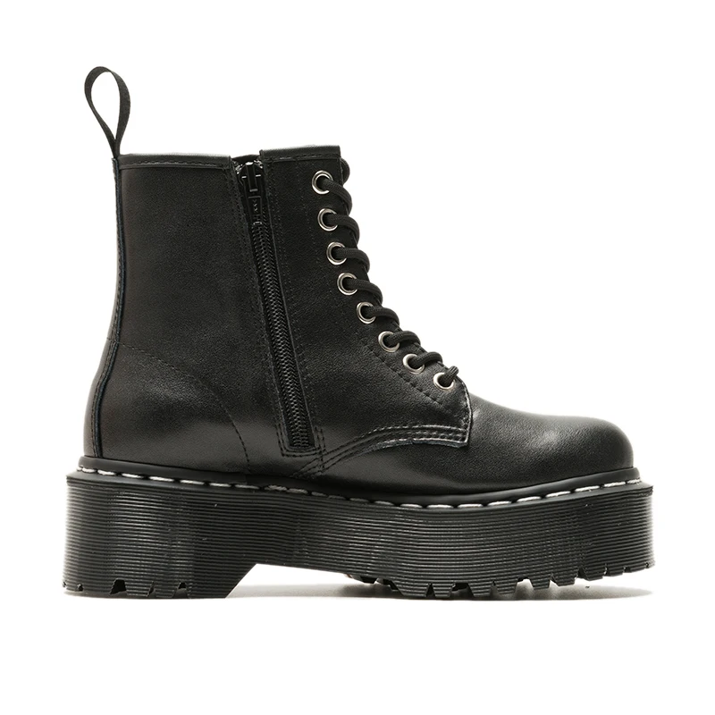 Zapatos góticos de plataforma gruesa para mujer, botas con cremallera,  botines de cuero para motorista, calzado Preppy, zapatos de tacón medio de  bloque - AliExpress Calzado