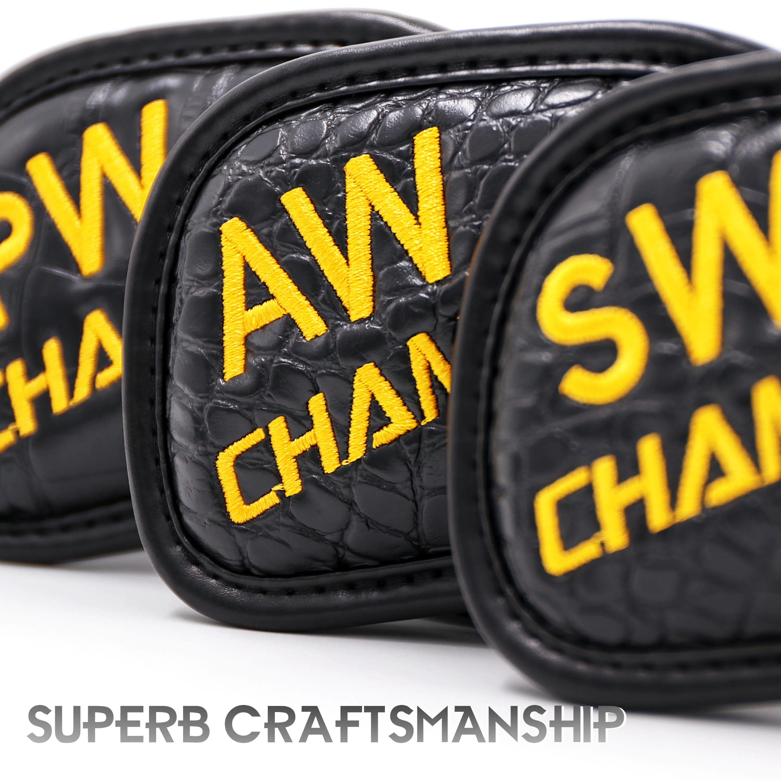 NEW Champkey 12 Pcs/set Professional Golf Club Iron Head Cover Black Color Snake PU Leather Golf Protective Headcovers