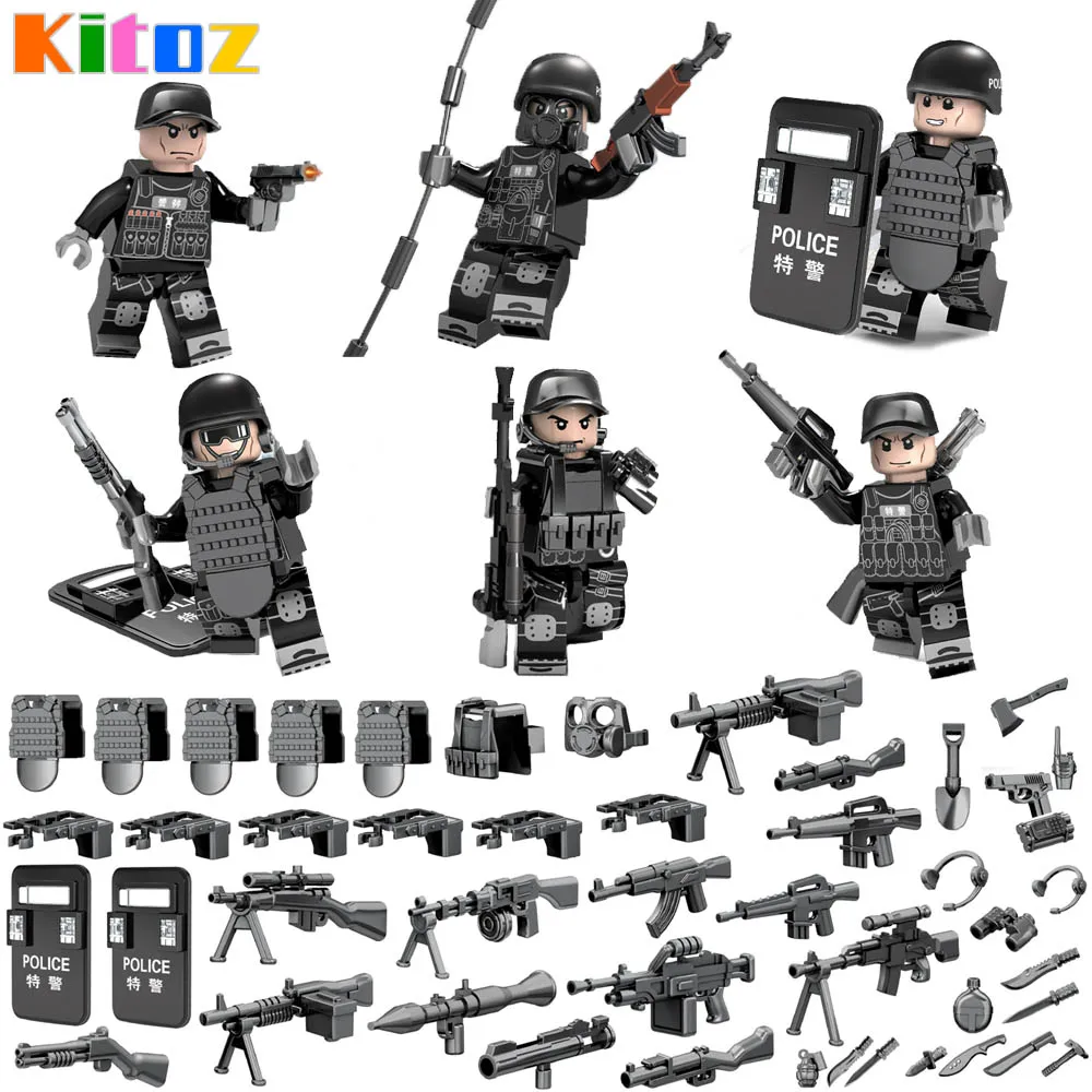 Kitoz спецназ тактика коммандос полицейский игрушка фигурка MOC строительный блок