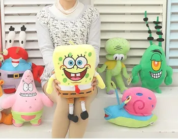 

6PCS Spongebob Set Stuffed Plush Sponge Bob/Patrick/Crab/Plankton/Octopus/Snail Dolls Kids Toys Best Brinquedos For Children