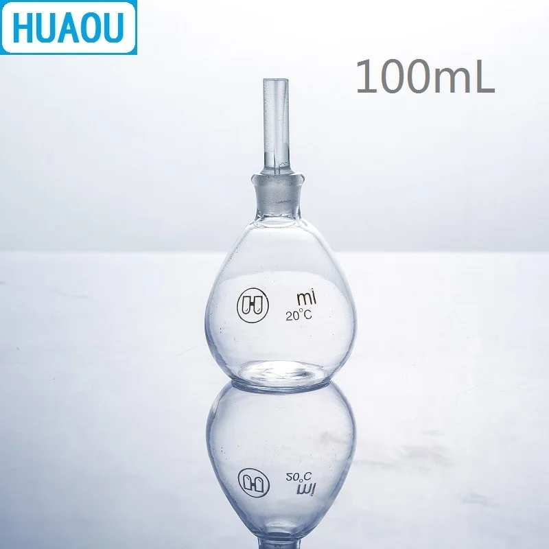HUAOU 100mL Specific Gravity Bottle Cay Iussac Transparent Clear Glass