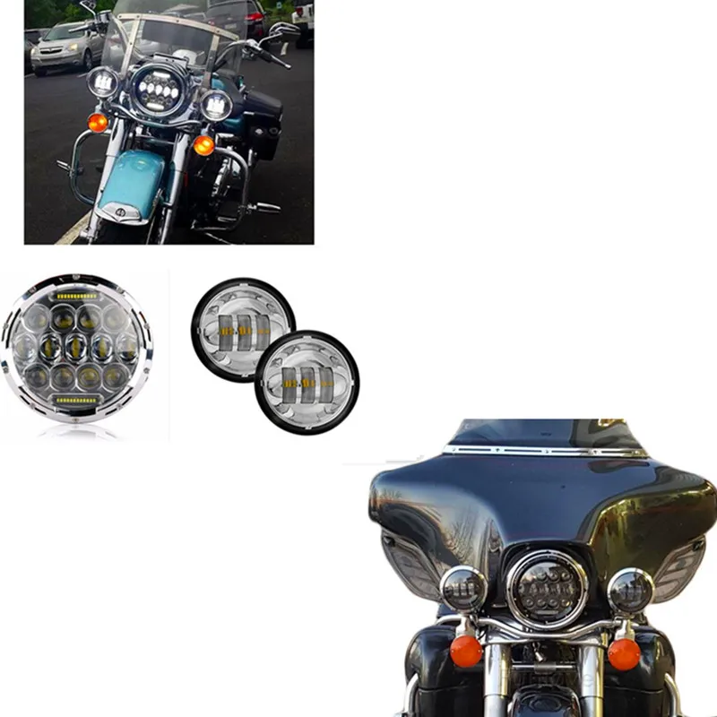 Хром/черный moto " moto фара H4 moto rcycle 4,5" 4 1/" прохождение точечных противотуманных фар лампа для moto r moto rcycle Bike