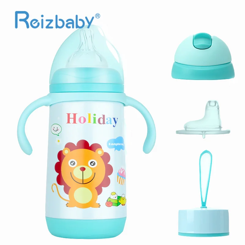 REIZBABY Новый 4in1 ребенка термос бутылочки функциональные Мультяшные из нержавеющей