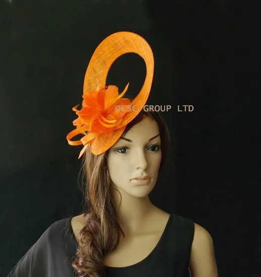 Whole Exclusive Designs Sinamay Fascinator Hat W Feather For Whole Exclusive Designs Sinamay Fascinator Hat W Feather For Melbourne Cup Kentucky Derby Wedding Party Purple Orange In Hair Accessories From Women S