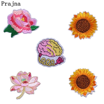 

Prajna Sunflower Lotus Iron On Patches For Clothes Rose Embroidered Patch Kids Dress T-Shirt Applique Diy Accessories F