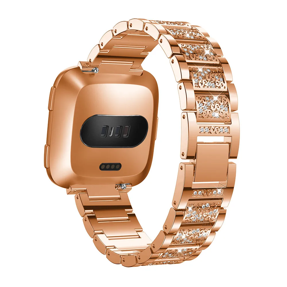Кристалл Нержавеющая сталь часы ремешок для Fitbit наоборот, замена металлический браслет регулируемый браслеты со стразами ремешок для