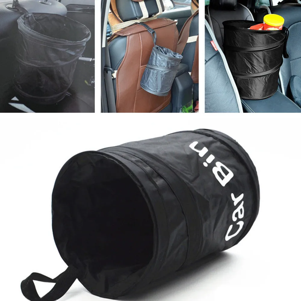

Car Trash Bin Car Dust Bin Storage Bucket Trash Can Container Rv Pop Up Garbage Bag Foldable Basurero Para Auto