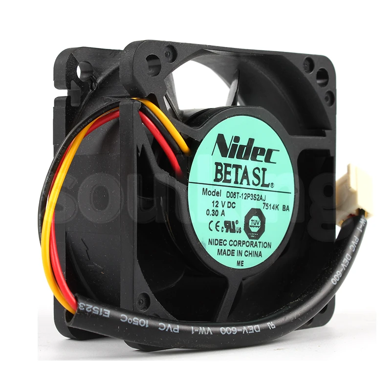  NIDEC 6025 DC12V 0.30A frequency D06T-12P3S2AJ LED cooling fan - 32944961550