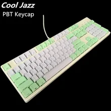 Прохладный джаз белый голубой смешанный толстые pbt ansi iso макет 108 87 Keycap OEM профиль ключ Шапки для MX механические клавиатура