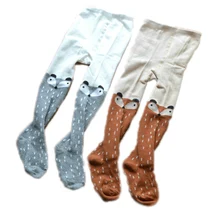 Леггинсы для девочек из хлопка, новинка года, леггинсы с рисунком лисы для маленьких девочек, милые детские чулки, детские колготки для детей 0-4 лет, узкие брюки