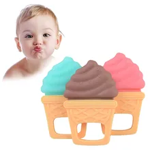 Baby Teether Silicone Pacify Comfort Bite Teether Safe BPA Free Infants Teething Toys Ice Cream Shape Gum For Dental Care