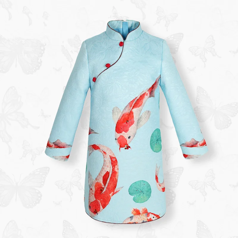 

W.L.Monsoon child Children's wear Have fish every year Spring and autumn child Girl Nationality Tang suit baby dress