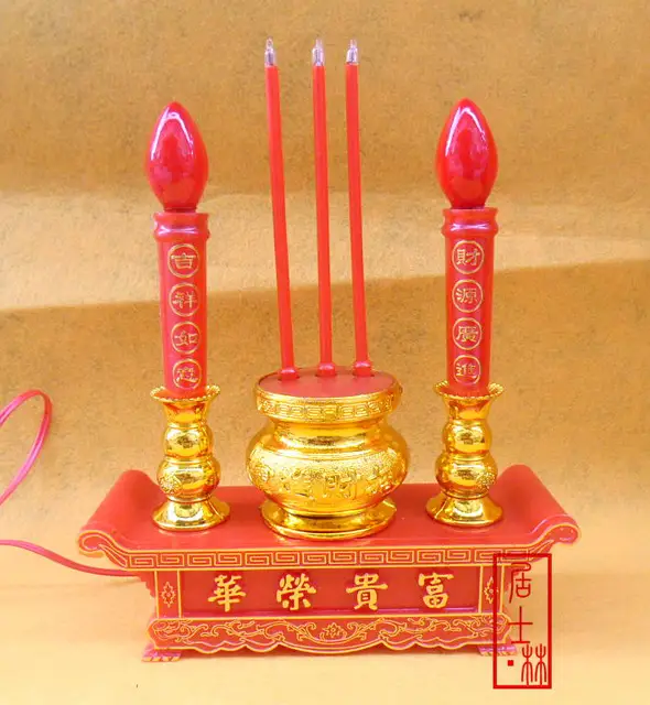 BUIDI LED Bougie Lampe Bougie /électrique Bouddhiste Avalokitesvara Bouddha richesses Bougie /électrique C.
