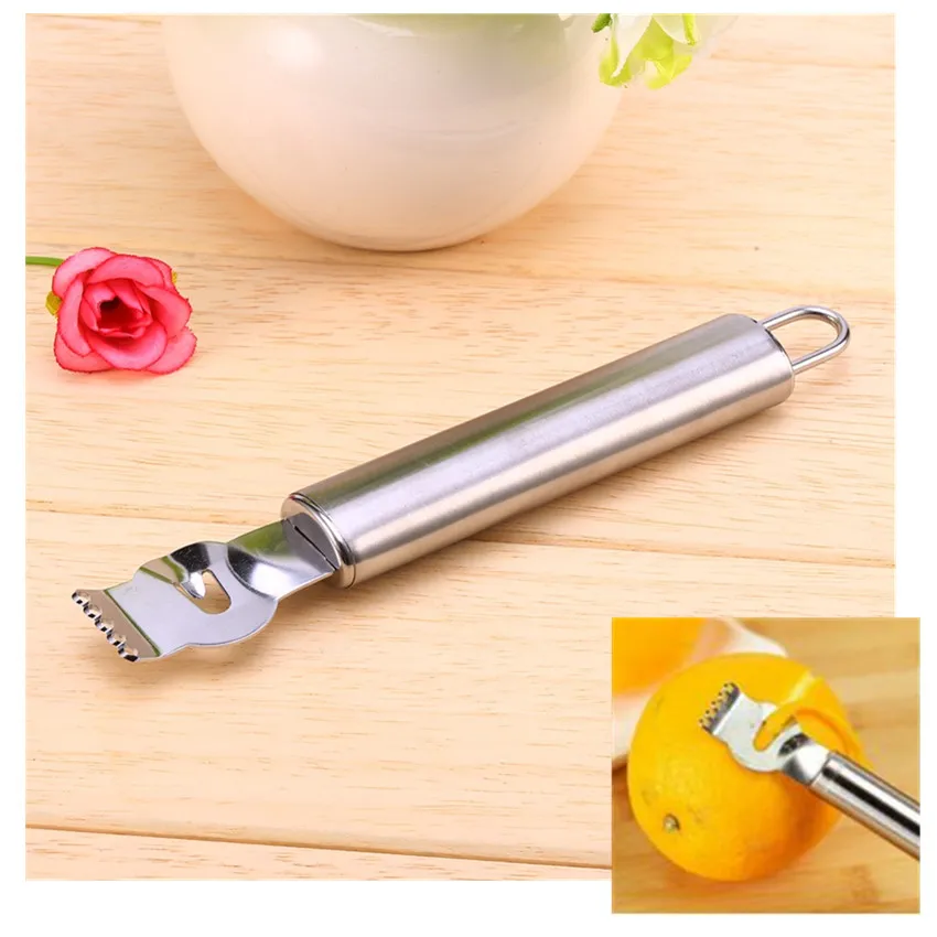 

1Pc Stainless Steel Fruit Peelers Lemon Orange Zester Citrus Grater Stainless Steel Grips Lime Zest Peeling Tool Knife