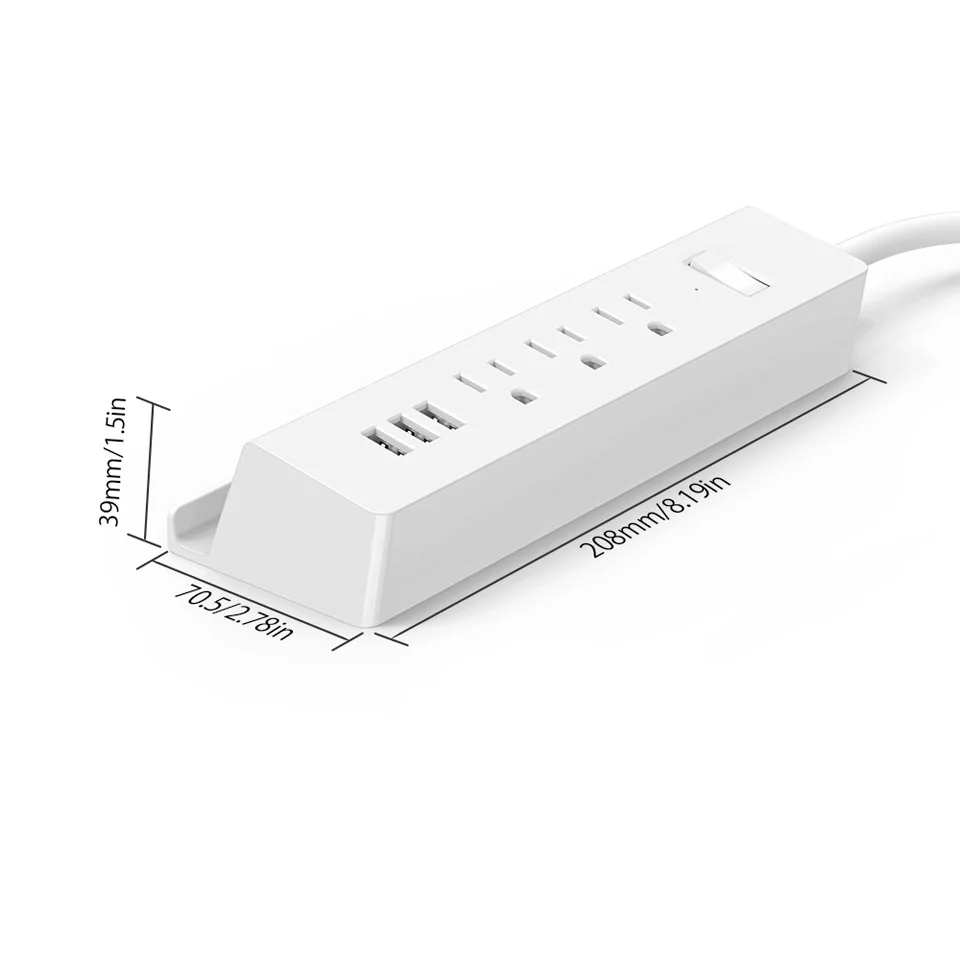 NTON POWER MSP USB удлинитель питания штепсельная вилка стандарта США 15A переключатель