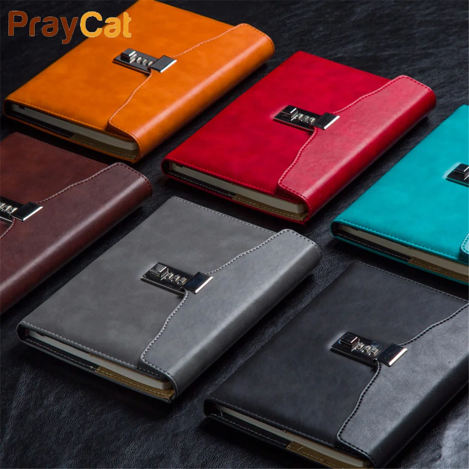 

A5 Lock Diary Notebook Luxury Business Three Fold DokiBook Planner Agenda Filofax Travels Diary Sketchbook Journal Note Pad