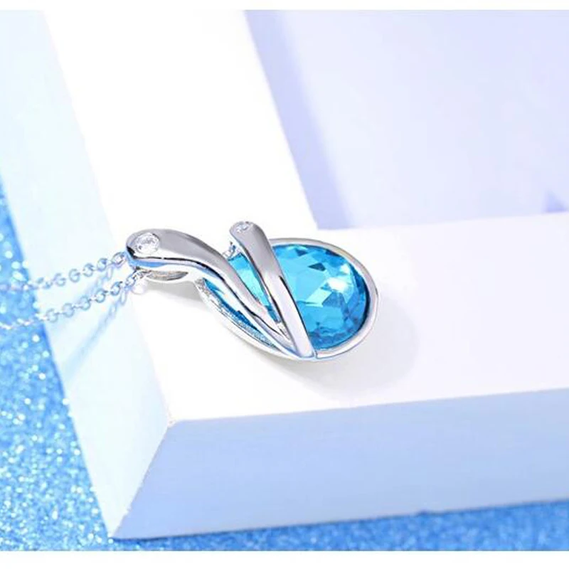 water drop crystal wedding necklaces women (3)