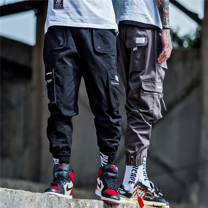 

2019 Mens Hip Hop Cargo Pants Pockets Vintage Tatical Pant Men Streetwear Casual Harem Pants Military Trousers