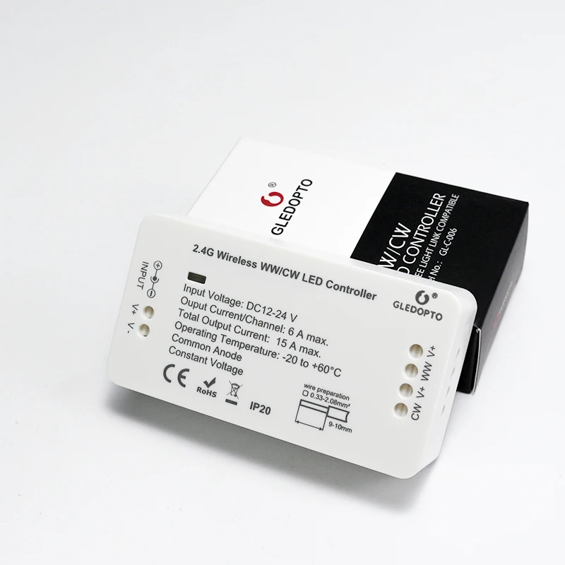 GLEDOPTO ZIGBEE link light zll WW/CW led strip controller rgbw dimmer dc12-24v smart phone app control work with many gateways