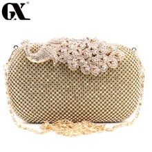GX 2017 Luxus Kristall Abendtasche Pfau Clutch Diamant Party Geldbörse Frauen Abend-handtasche Damen Kupplungen