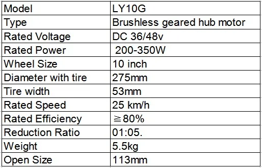 Sale 10 inch 36V48V 200W 250W electric hub motor high torque electric brushless wheelbarrow gear hub motor 350 electric robot motor 0