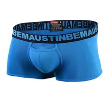 Бренд Austinbem, сексуальные мужские трусы-боксеры, трусы для пениса, хлопковые дизайнерские трусы с карманом, нижнее белье