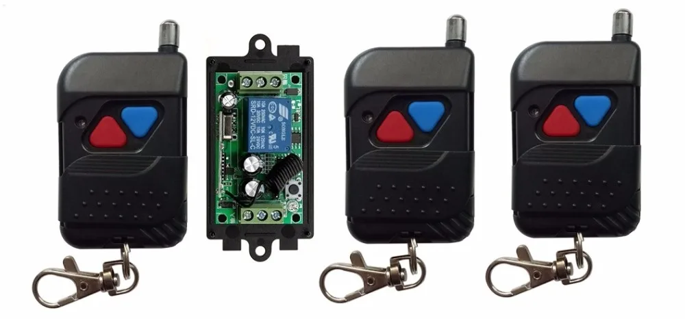 

2017 DC 9V 12V 24V 1 CH 1CH RF Wireless Remote Control Switch System,315 MHZ 3pcs (Back) Transmitter + Receivers,Latched