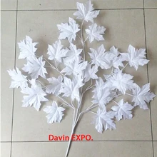 New 62cm simulation artificial  white maple leaf leaves Decorative flower Party DIY Home Wedding Mall decoration