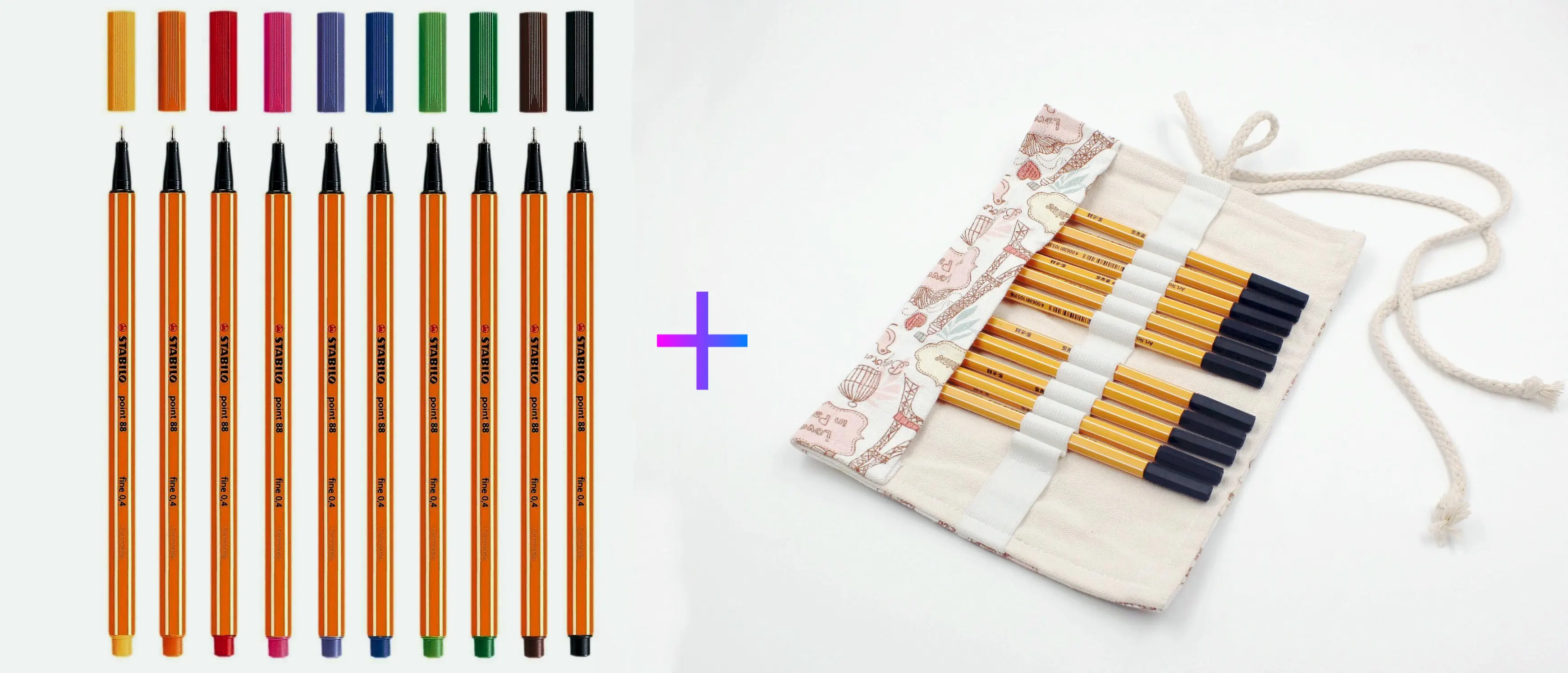 

Stabilo Point 88 10 Pens wz"Love in Paris" Wrap Roller Set 0.4 mm Fineliner Marker Drawing Pen Paperlaria Colored