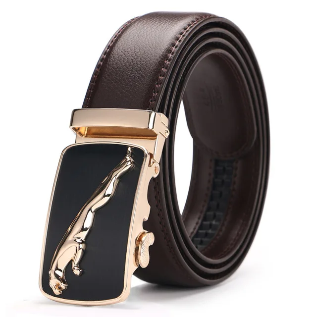 

2019 Top quality Cow Leather Belts for Men Fashion Automatic Buckle Genuine Leather Belt England Brand brown Men's Belts