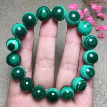

Genuine Natural Green Malachite Chrysocolla Stretch Gemstone Round Beads Woman Bracelet 12mm AAAAAA