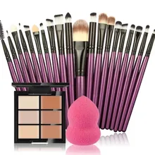 Makup Набор инструментов Набор косметики консилер палитра maquiagem Puff 20 кистей контур лица консилер спонж макияж набор для подарка