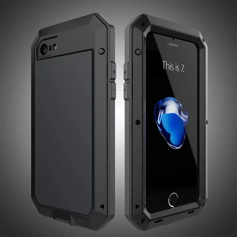 Ударопрочный водонепроницаемый металлический чехол для iPhone XS XR X 5 5s se 6 6s 7 8 plus