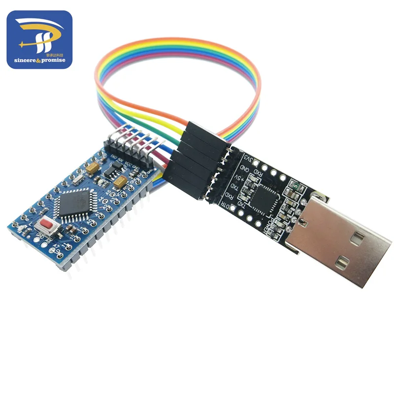 1 шт. 6pin CP2102 USB 2,0 к ttl UART модуль+ 1 шт. Pro Mini Модуль Atmega328 5 в 16 м для Arduino совместимый с Nano